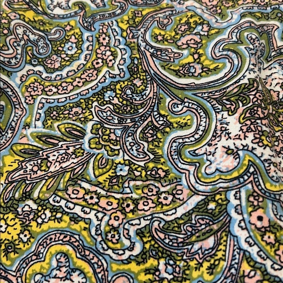 Ann Taylor Carnegie crop green pink paisley pants Size 8 EUC - Picture 3 of 8